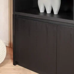 Kiara Vakkenkast 2-deur 6-vaks Zwart 138cm