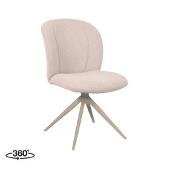 Kimo Eetkamerstoel Naturel Boucle Taupe Onderstel