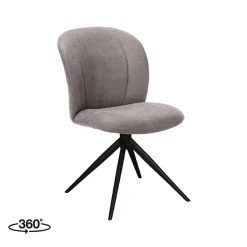 Kimo Eetkamerstoel Taupe Micro Suede Zwart Onderstel