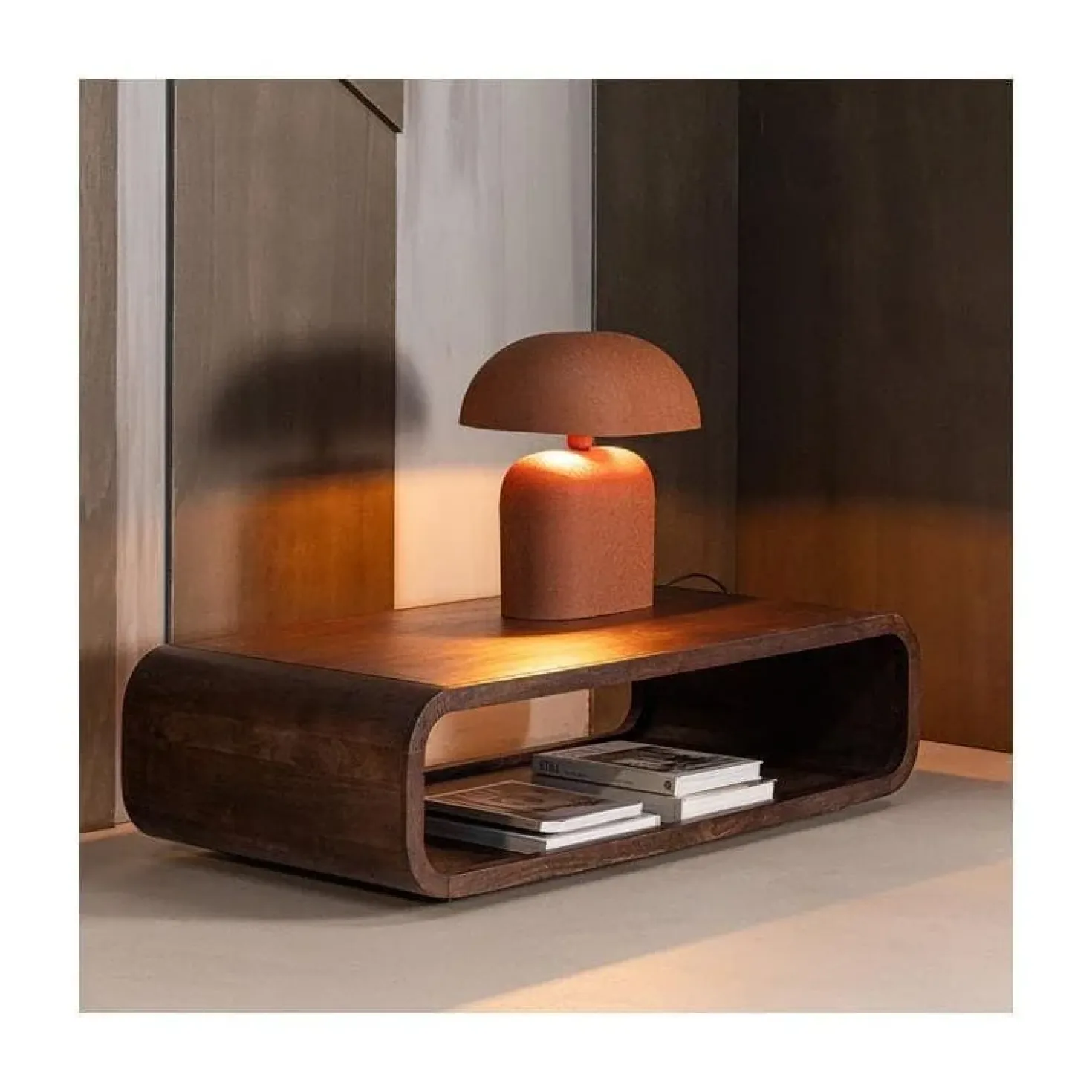 Kinu Salontafel Mangohout Donkerbruin 120cm