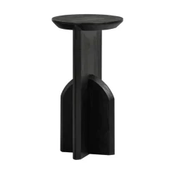Kioni Smalle bijzettafel acaciahout zwart 30cm