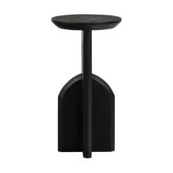 Kioni Smalle bijzettafel acaciahout zwart 30cm