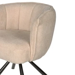 Kivo Draaibare Eetkamerfauteuil Crème