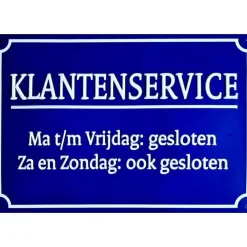 Klantenservice - metalen bord