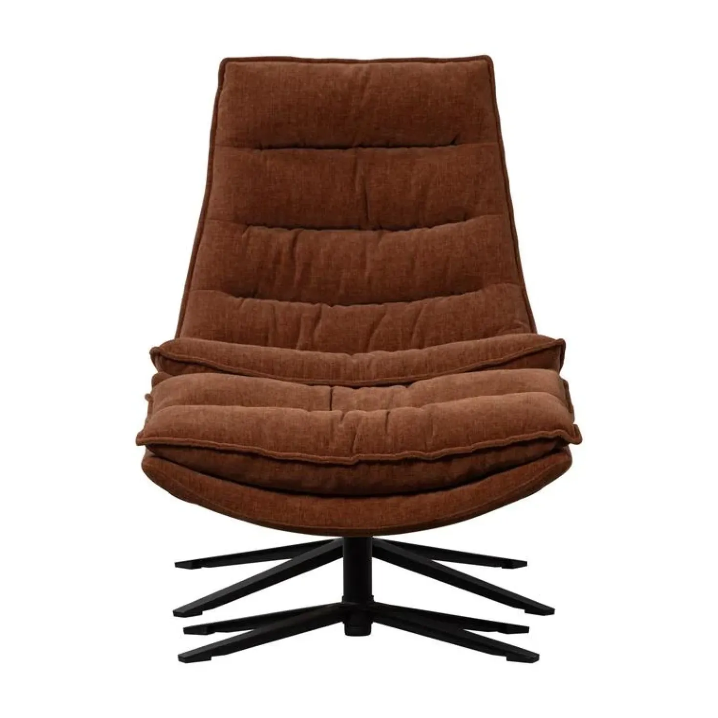 Kube Draaifauteuil met hocker bruin