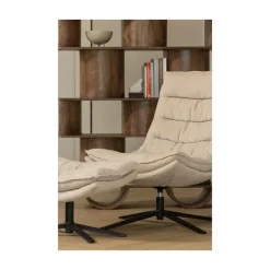 Kube Draaifauteuil met hocker naturel