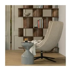 Kube Draaifauteuil met hocker naturel