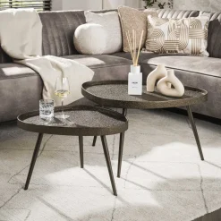 Kyra Salontafel set van 2 driehoekig Brons