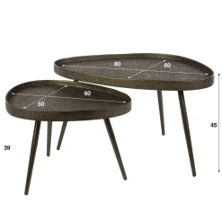 Kyra Salontafel set van 2 driehoekig Brons