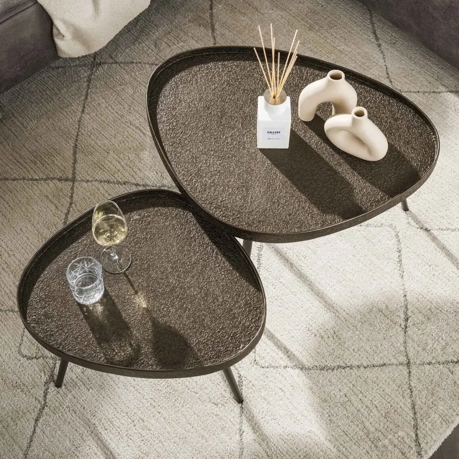 Kyra Salontafel set van 2 driehoekig Brons