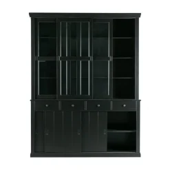 Lagos Buffetkast grenen zwart 166cm