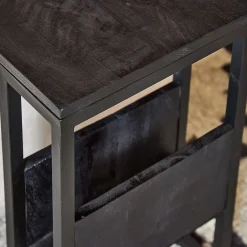 Lane bijzettafel industrieel zwart