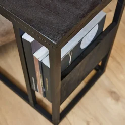 Lane bijzettafel industrieel zwart