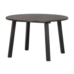 Lange Jan Uitschuifbare eettafel rond eiken blacknight 120/160/200cm