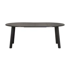 Lange Jan Uitschuifbare eettafel rond eiken blacknight 120/160/200cm
