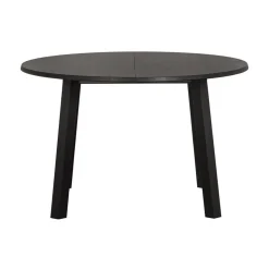 Lange Jan Uitschuifbare eettafel rond eiken blacknight 120/160/200cm