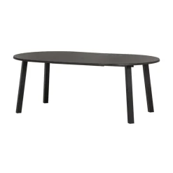 Lange Jan Uitschuifbare eettafel rond eiken blacknight 120/160/200cm
