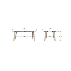 Lange Jan Uitschuifbare eettafel rond eiken sydney 120/160/200cm
