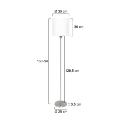 Larry 1-lichts Vloerlamp Staal