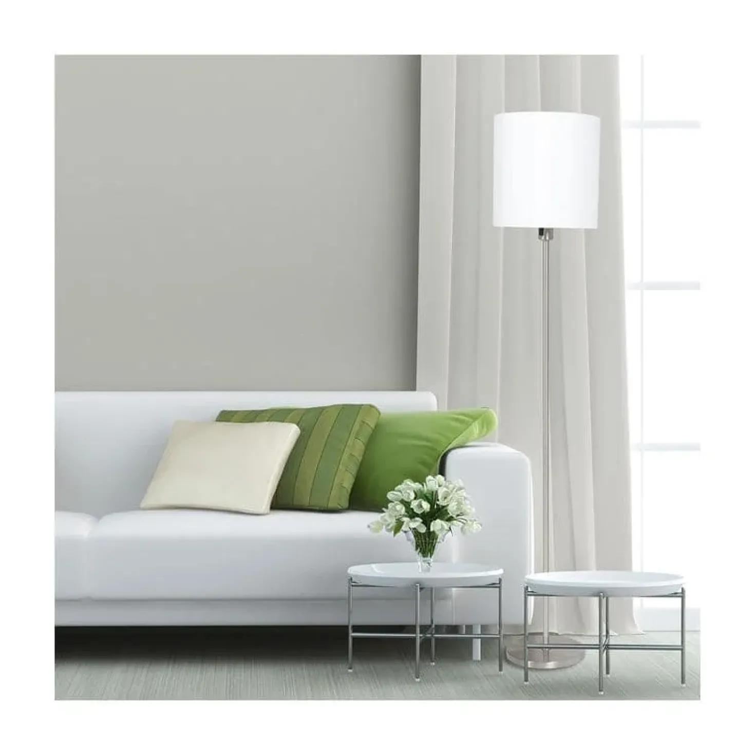 Larry 1-lichts Vloerlamp Staal