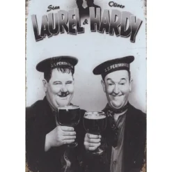 Laurel and Hardy - metalen bord