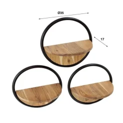 Lazo Wandplanken set van 3 Acacia Naturel