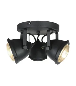 LED Spot Moto 3 zwart