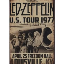Led Zeppelin US 1977 - metalen bord