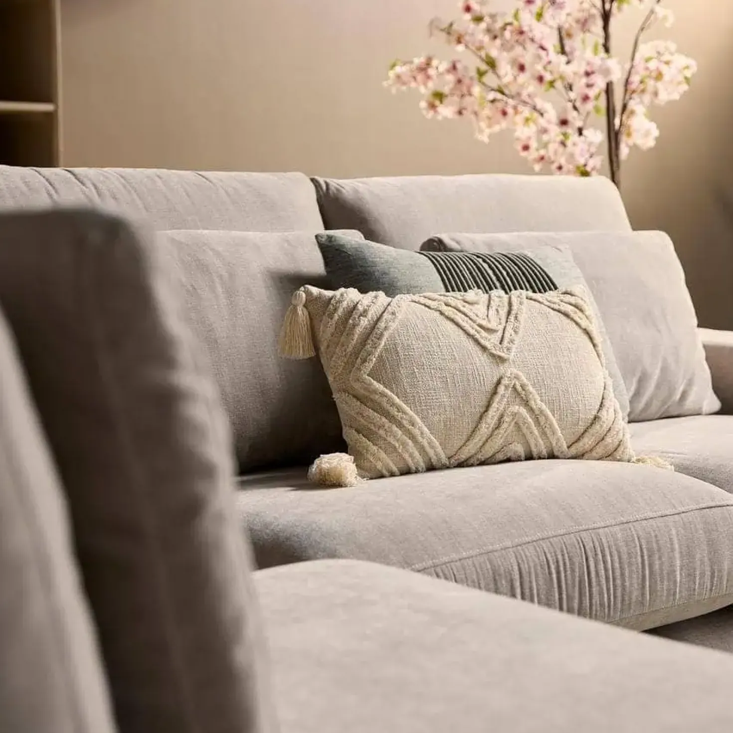 Lena Bank Ottomane Links + 2,5 zits rechts Beige