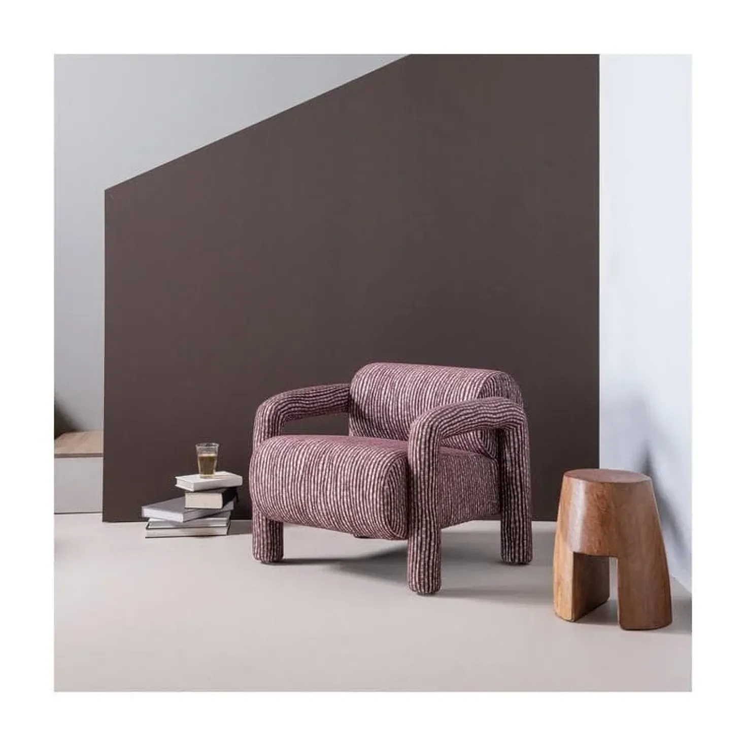 Lenny Fauteuil Dessin Bordeauxrood