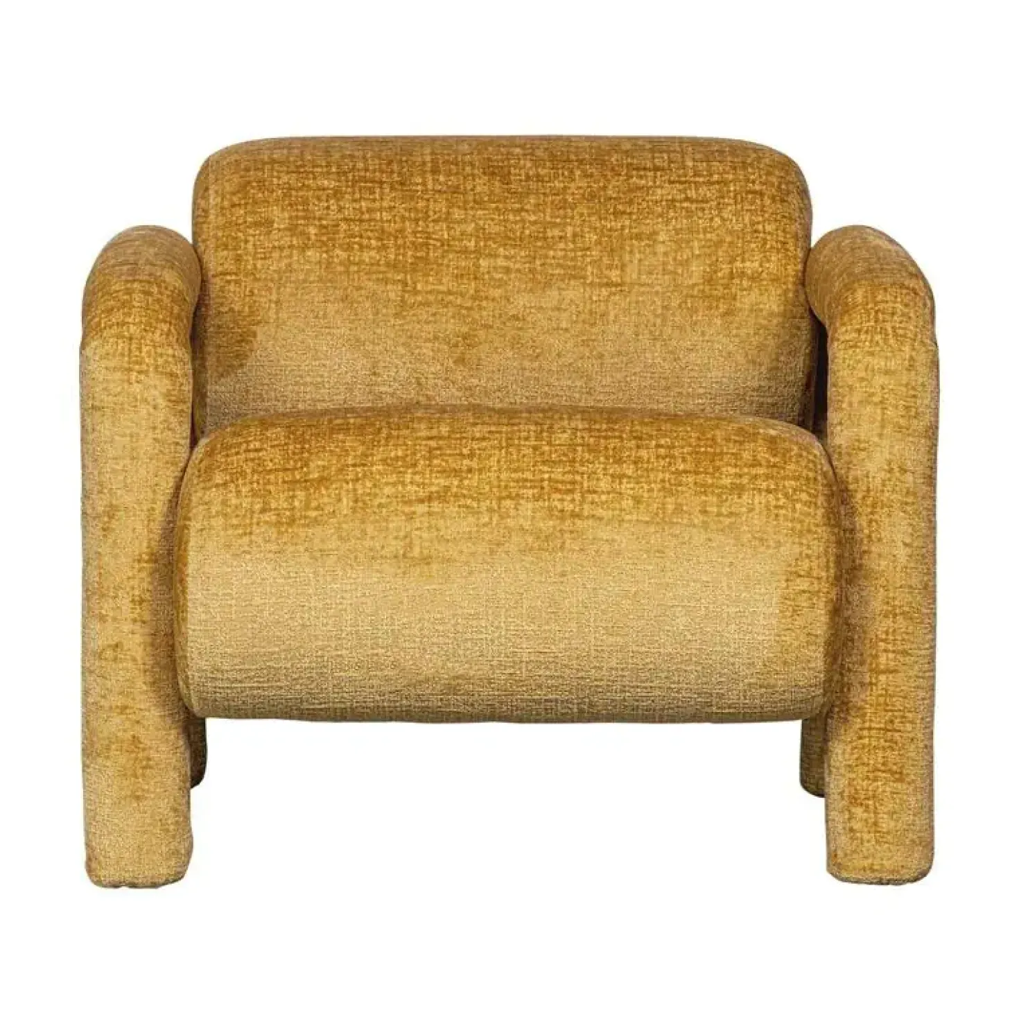 Lenny Fauteuil grove textuur goud/geel