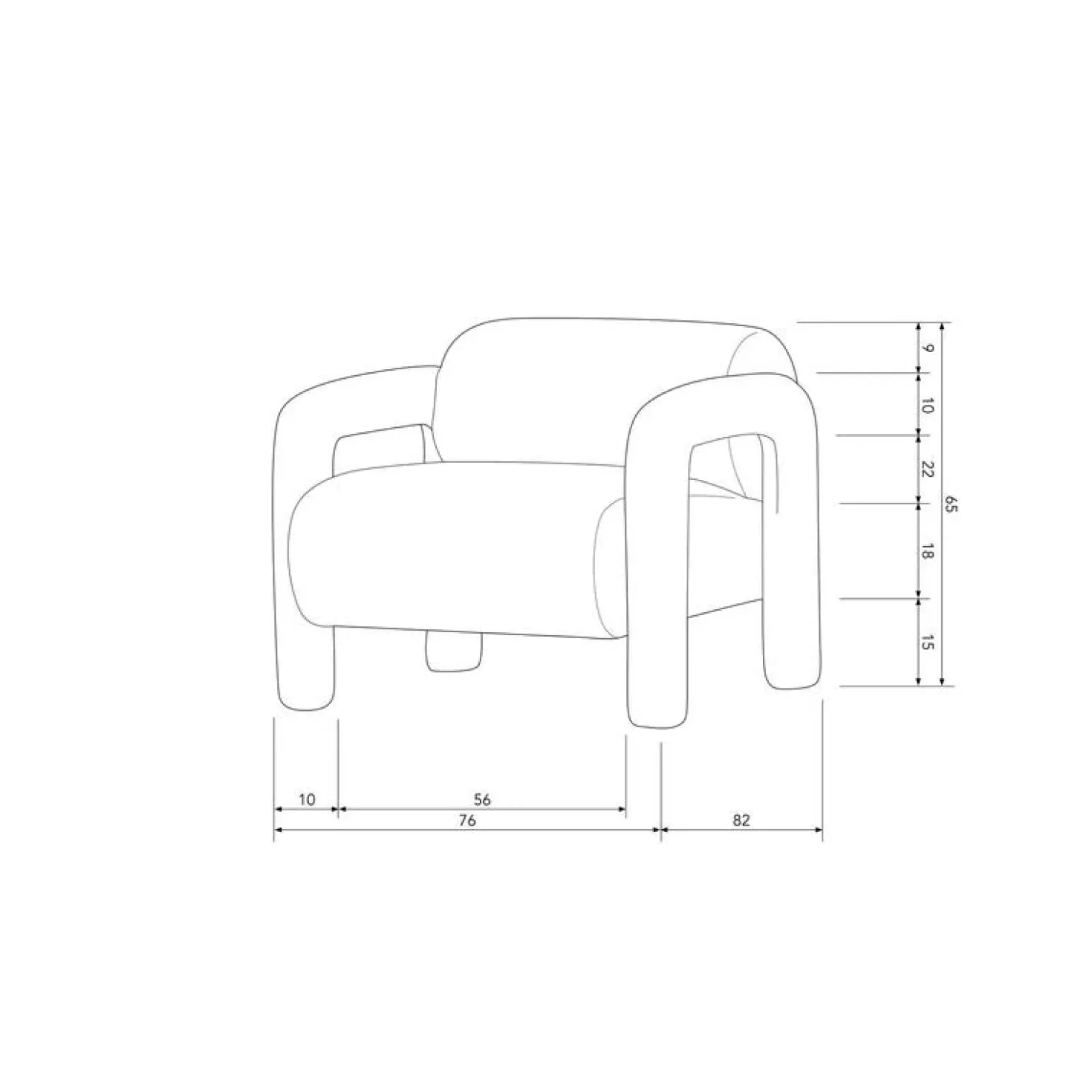 Lenny Fauteuil grove textuur goud/geel