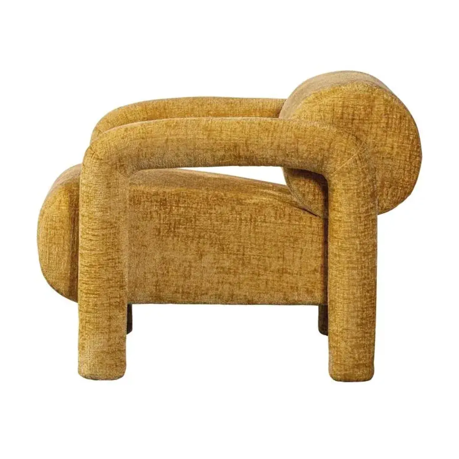 Lenny Fauteuil grove textuur goud/geel