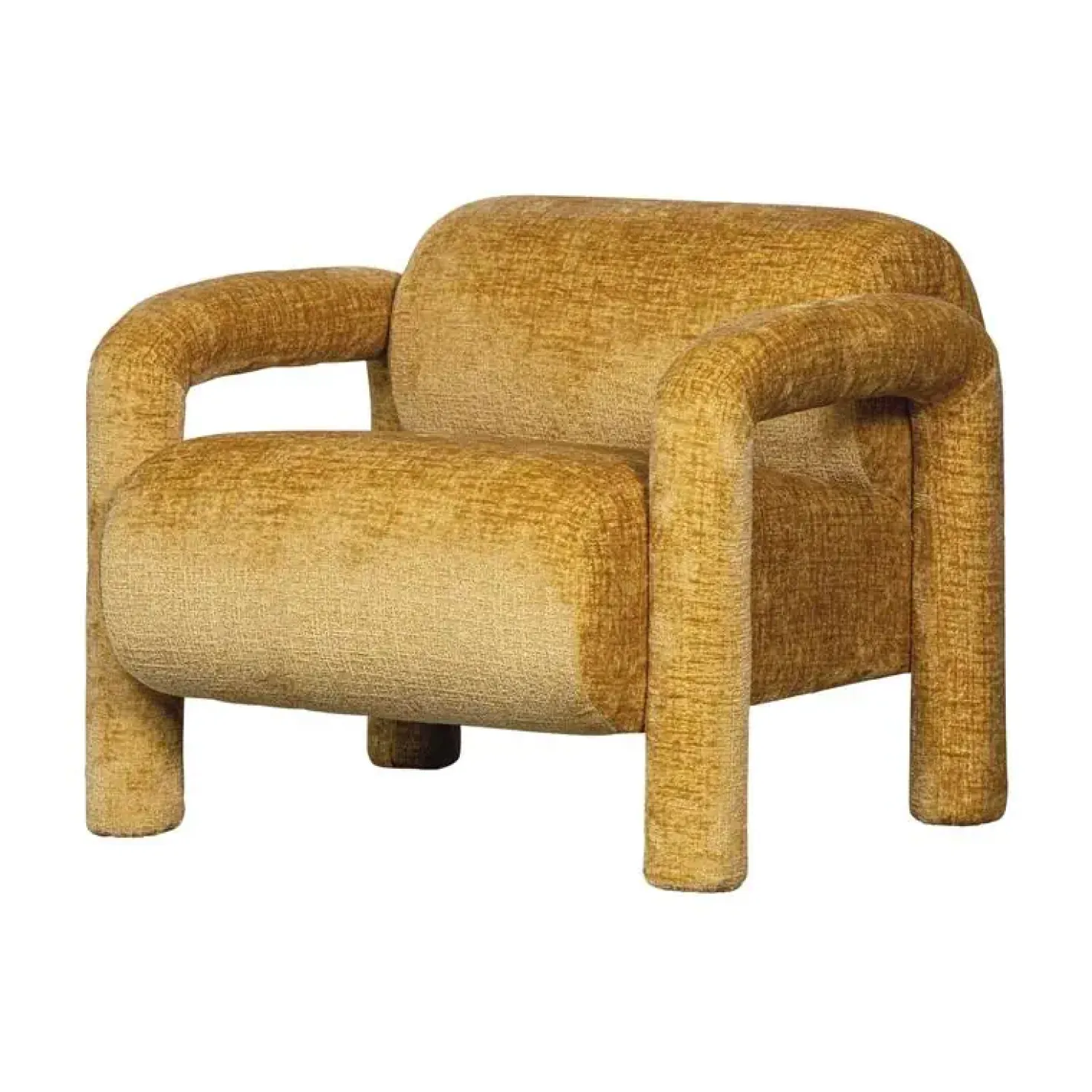 Lenny Fauteuil grove textuur goud/geel