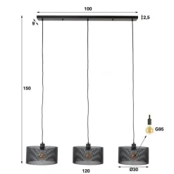 Leo 3-lichts hanglamp