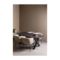 Leon Eetkamerstoel bouclé naturel melange