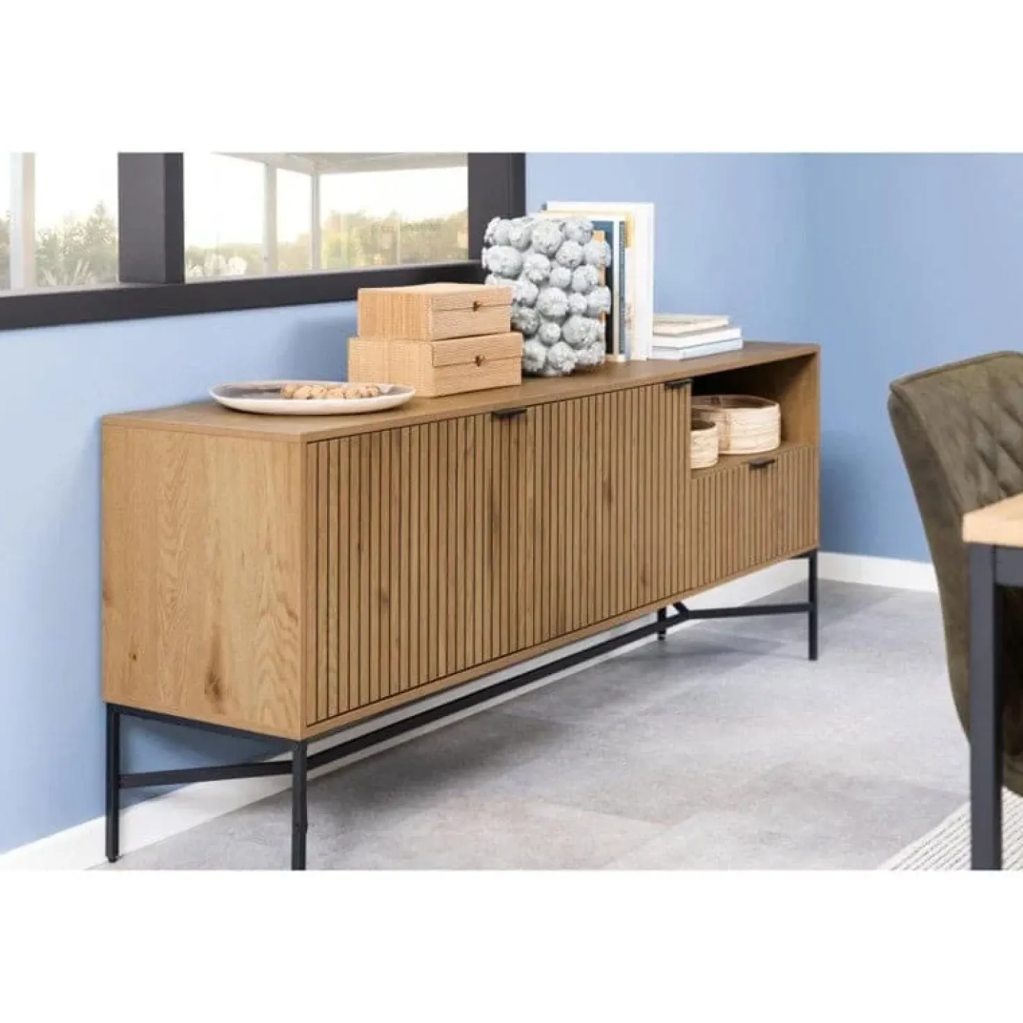 Lexora Dressoir Eiken lichtbruin 180cm