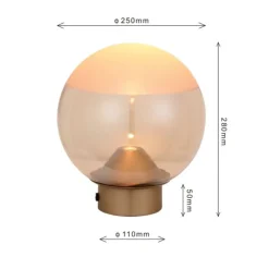 Liam 1-lichts Tafellamp Amber glas