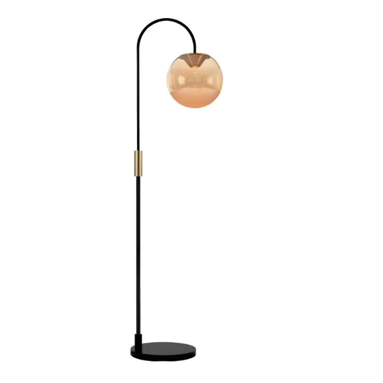 Liam 1-lichts Vloerlamp Amber glas