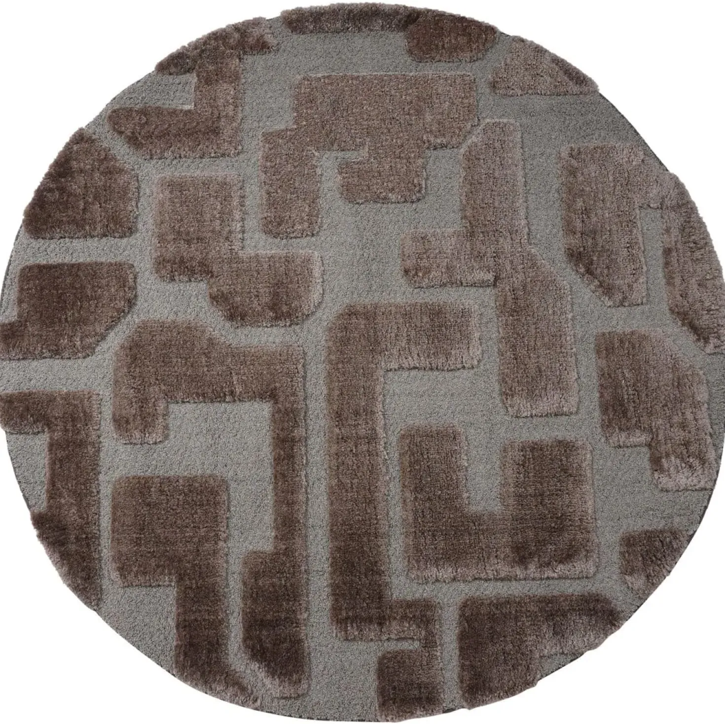 Liana vloerkleed Bruin Rond 160x160cm