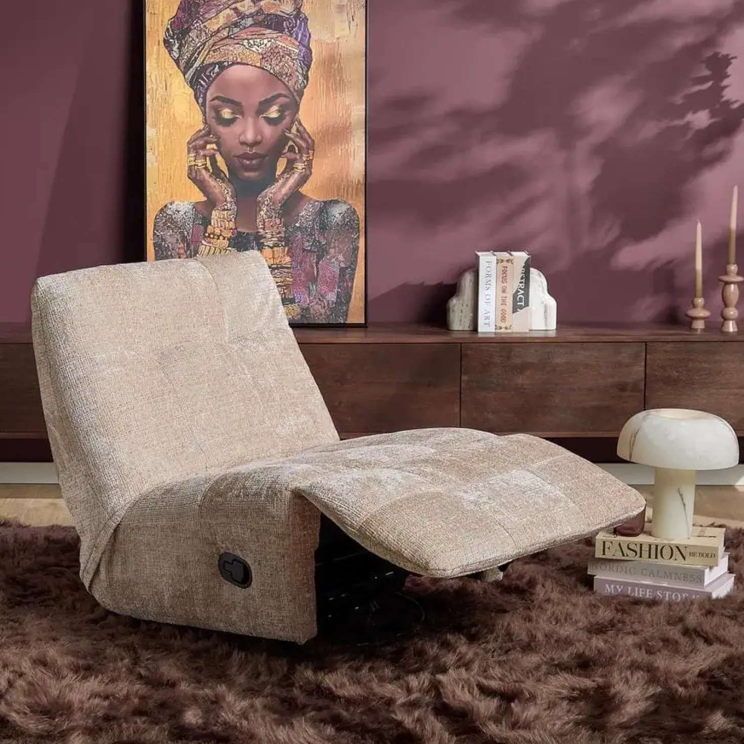 Lieke Relaxfauteuil Beige