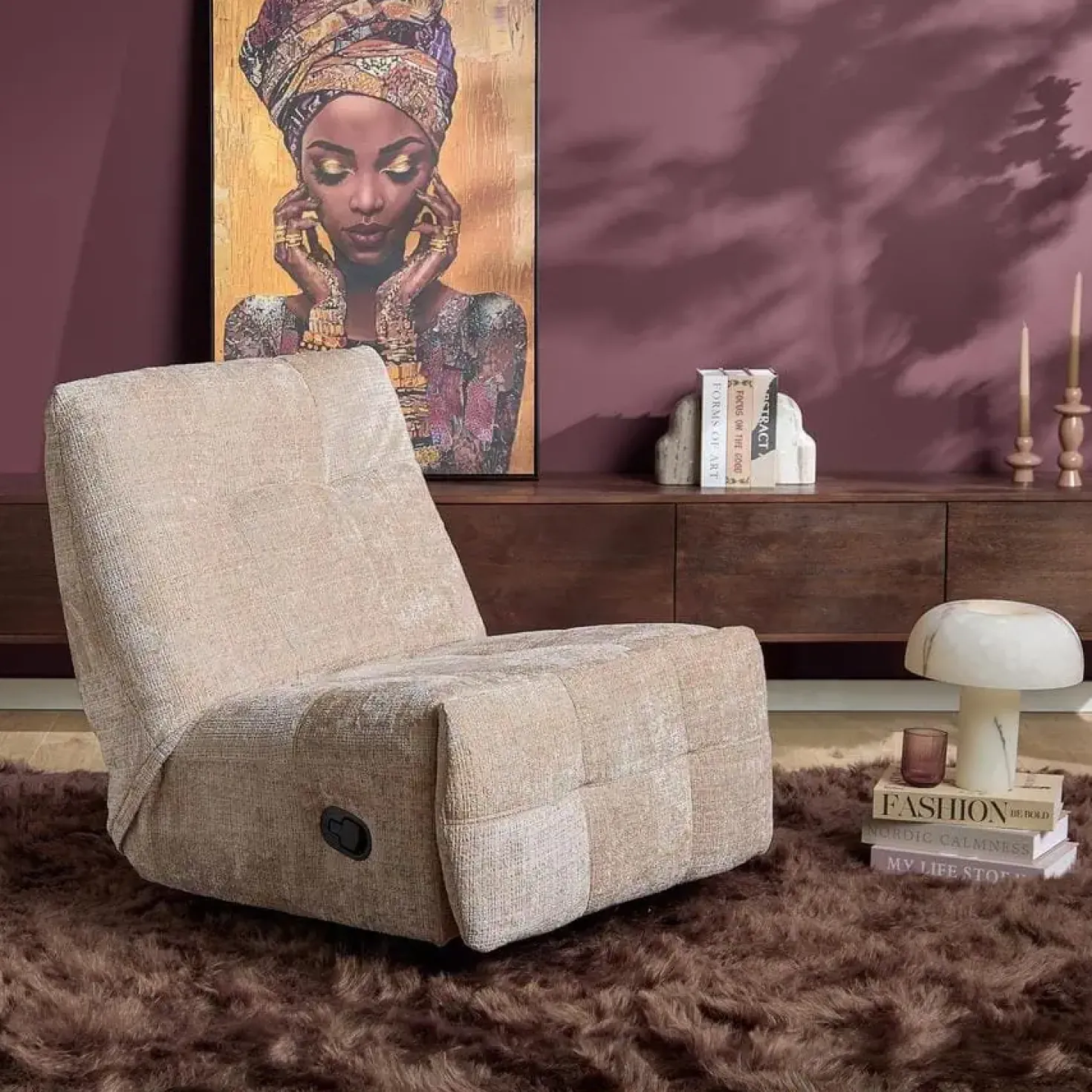 Lieke Relaxfauteuil Beige