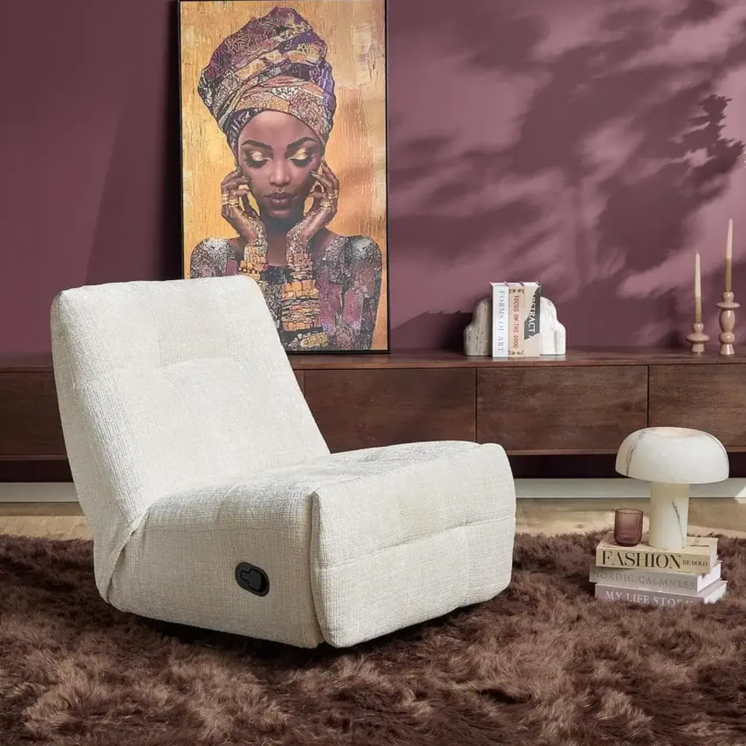 Lieke Relaxfauteuil Gebroken wit