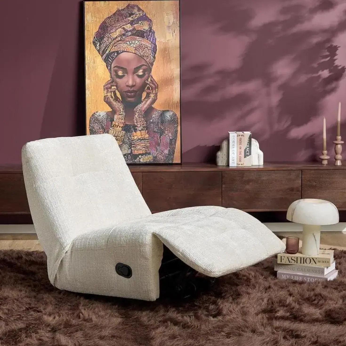 Lieke Relaxfauteuil Gebroken wit
