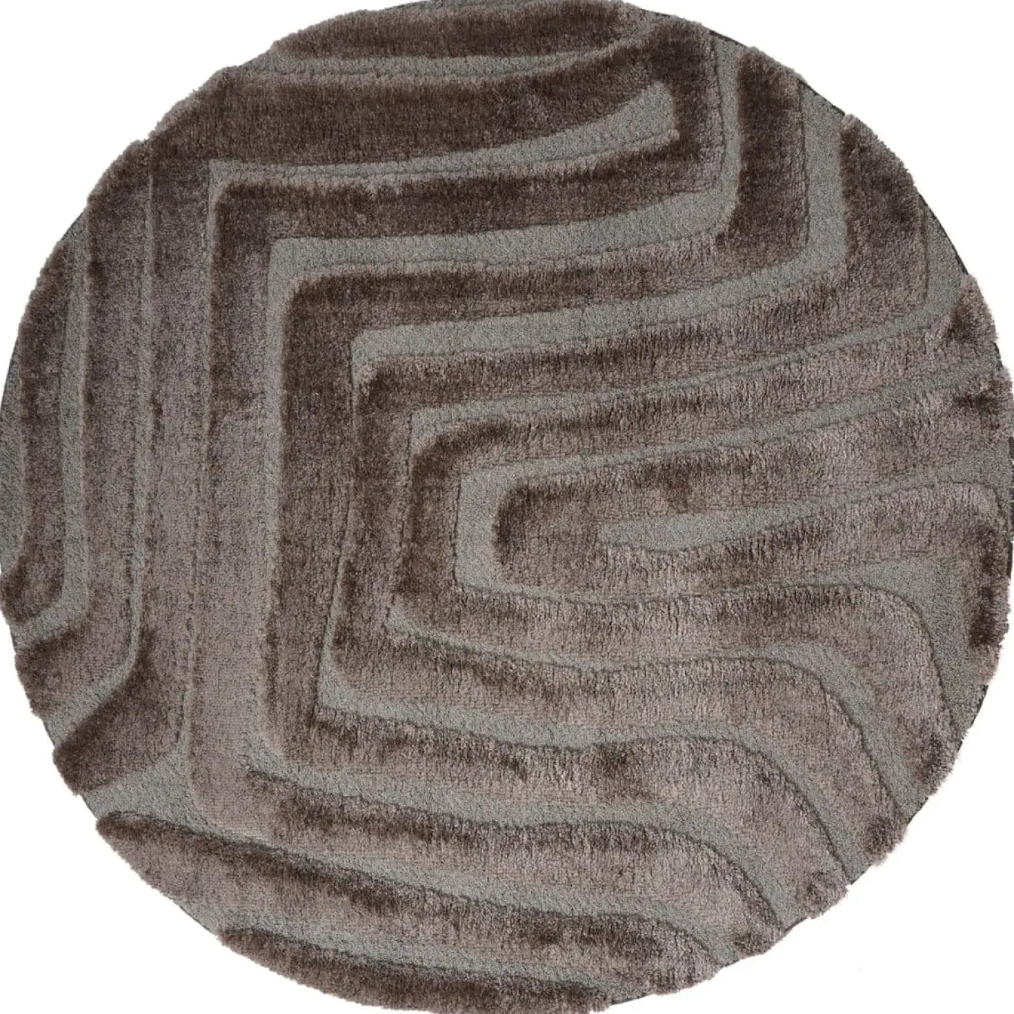 Lima vloerkleed Bruin Rond 160x160cm