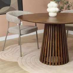 Linea Eettafel rond Bruin 130cm
