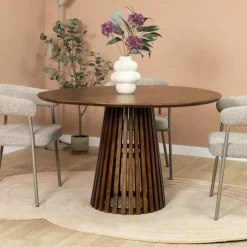 Linea Eettafel rond Bruin 130cm