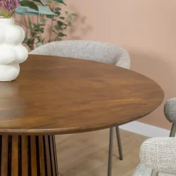 Linea Eettafel rond Bruin 130cm