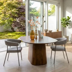Lin Eettafel espresso Deens Ovaal 200cm