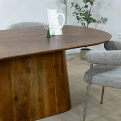 Lin Eettafel espresso Deens Ovaal 200cm